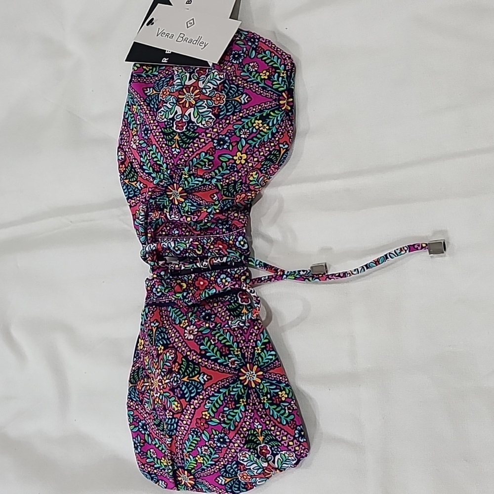 Nwt Vera Bradley swim top lace up bikini Bra size L 12/14.